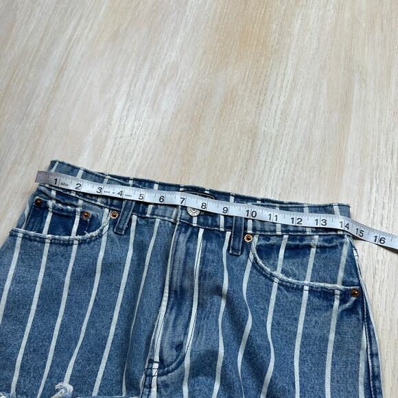 NWT Abercombie & Fitch Annie High Rise Short Stripe Casual Denim Jean Shorts 27 - Picture 6 of 16